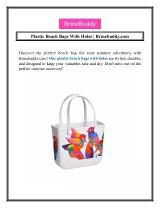 Plastic Beach Bags With Holes  Brinebuddy.com