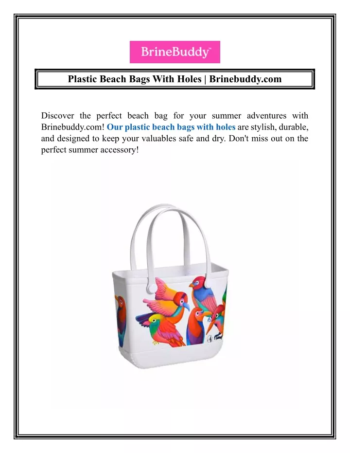 plastic beach bags with holes brinebuddy com