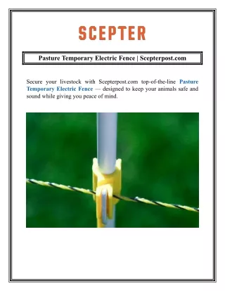 pasture temporary electric fence scepterpost com