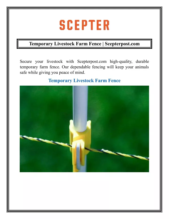 temporary livestock farm fence scepterpost com