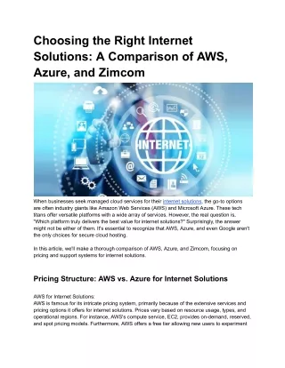 Choosing the Right Internet Solutions_ A Comparison of AWS, Azure, and Zimcom
