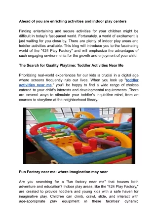 Ahead of you are enriching activities and indoor play centers.docx