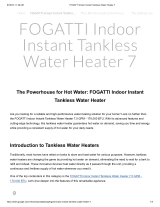 6 FOGATTI Indoor Instant Tankless Water Heater 7