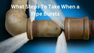 What Steps To Take When a Pipe Bursts