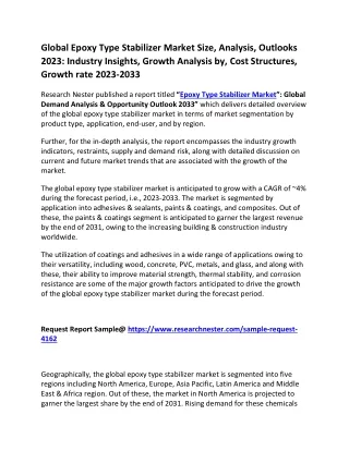global epoxy type stabilizer market size analysis