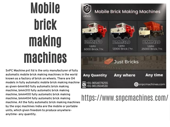 mobile brick making machines