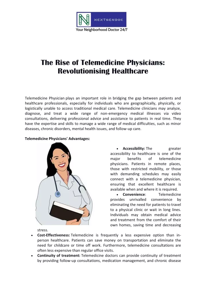 the rise of telemedicine physicians