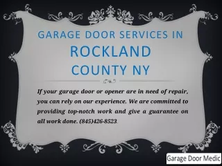 Garage Door Services in Rockland