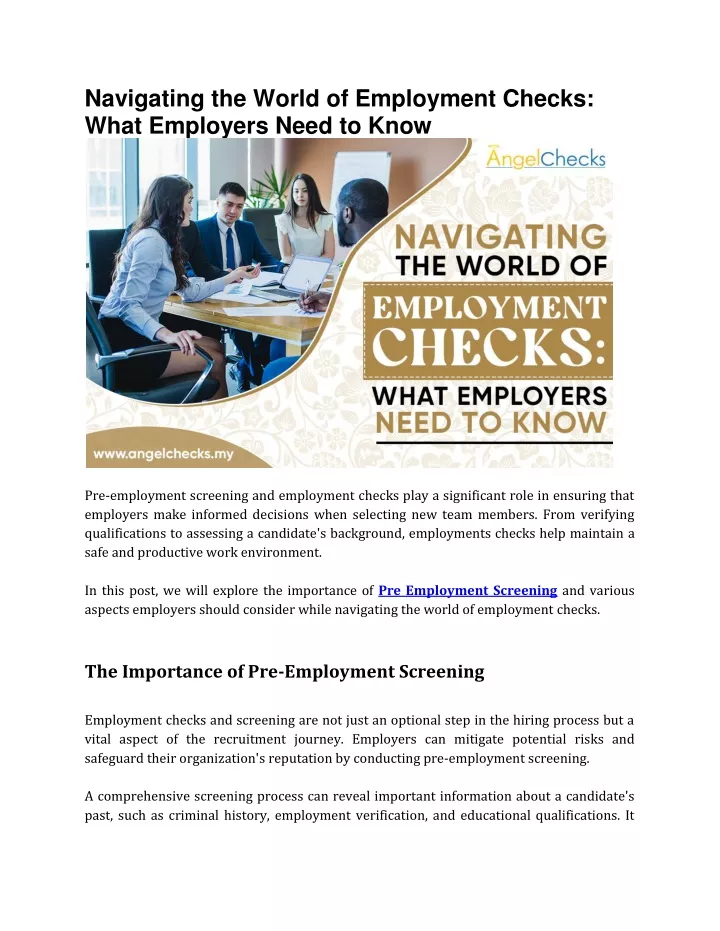 navigating the world of employment checks what