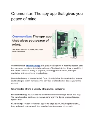 Onemonitar_ The spy app that gives you peace of mind