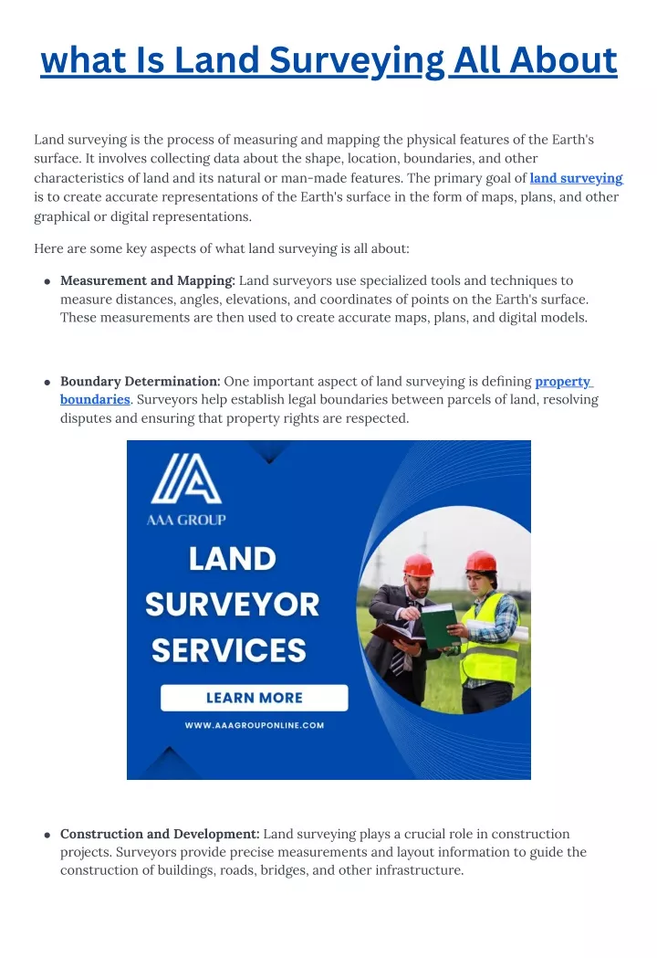 what is land surveying all about