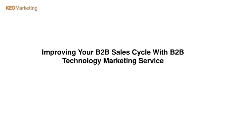 improving your b2b sales cycle with