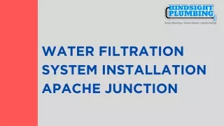 water filtration system installation apache