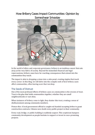 how bribery cases impact communities how bribery