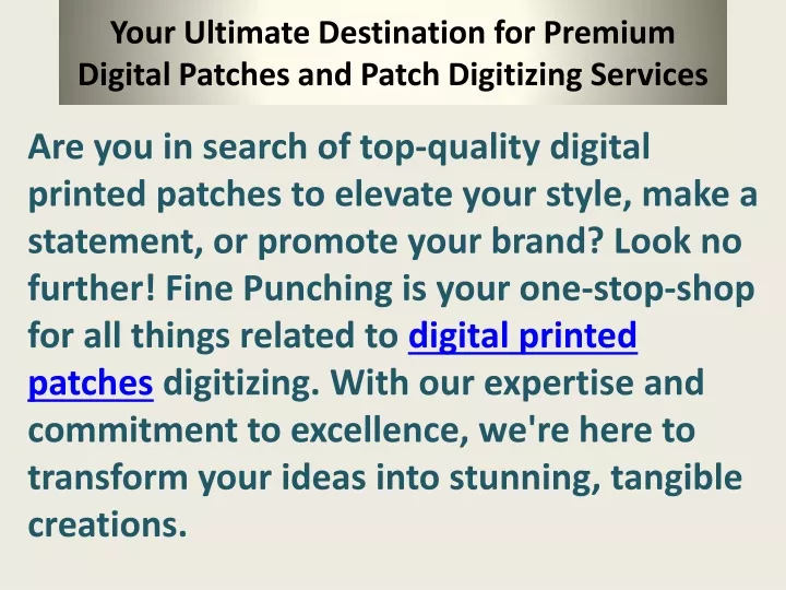 your ultimate destination for premium digital patches and patch digitizing services