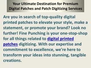 Your Ultimate Destination for Premium Digital Patches and Patch Digitizing Services
