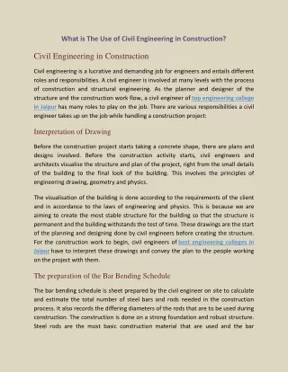 what is the use of civil engineering