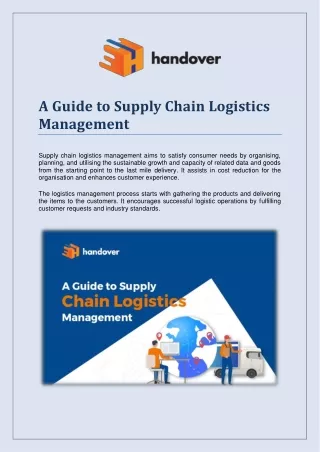 A Guide to Supply Chain Logistics Management