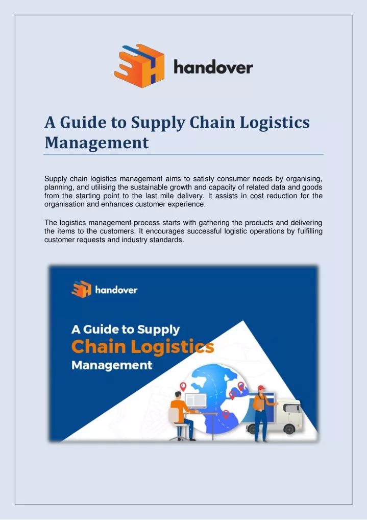 a guide to supply chain logistics management
