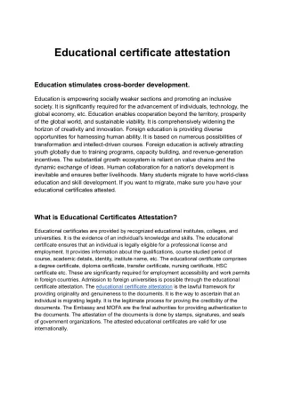 educational certificate attestation