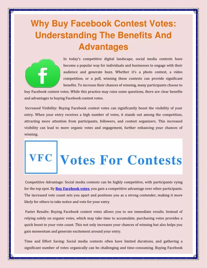 why buy facebook contest votes understanding