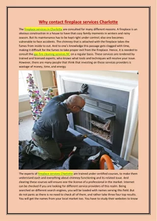 Why contact fireplace services Charlotte