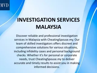 Investigation Services Malaysia