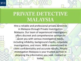 Private Detective Malaysia