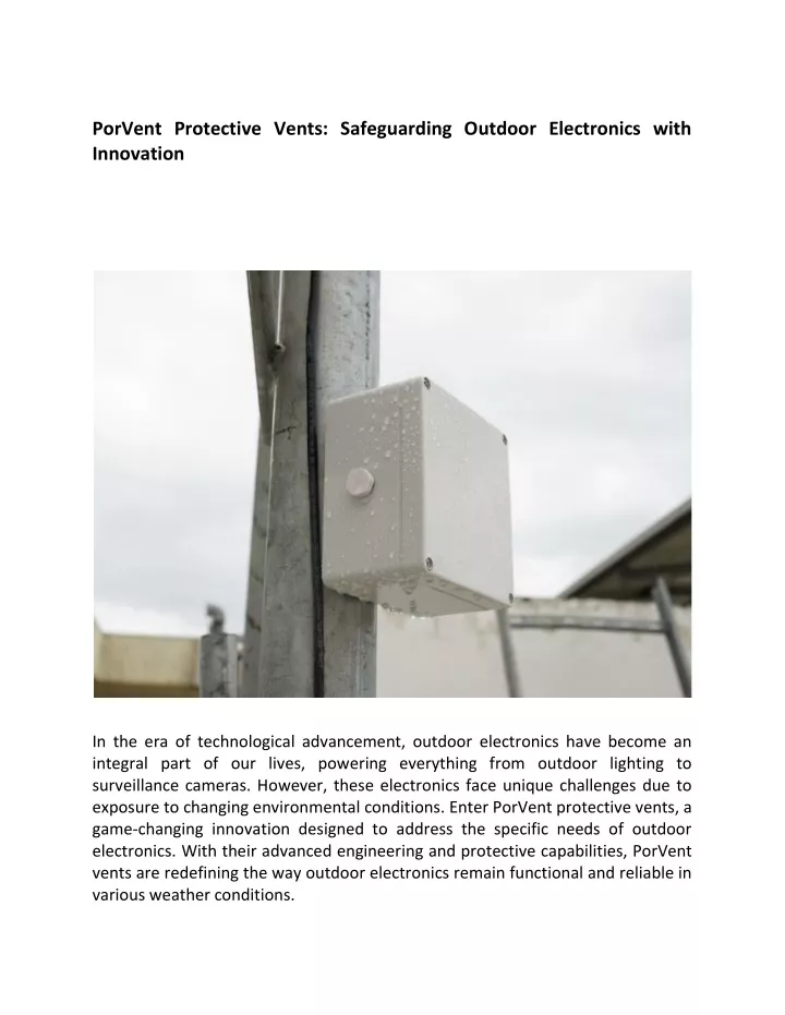 porvent protective vents safeguarding outdoor