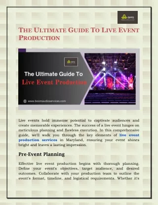 The Ultimate Guide To Live Event Production