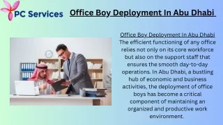 Office Boy Deployment In Abu Dhabi