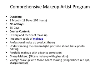 Comprehensive Makeup Artist Program