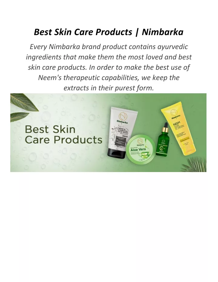 best skin care products nimbarka