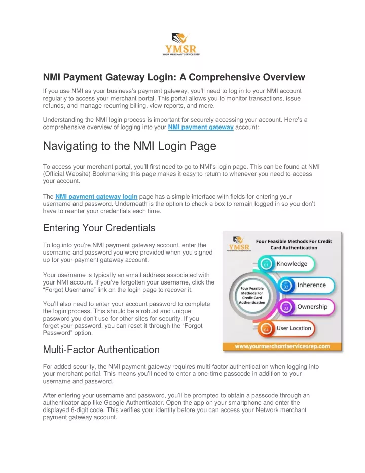 nmi payment gateway login a comprehensive overview
