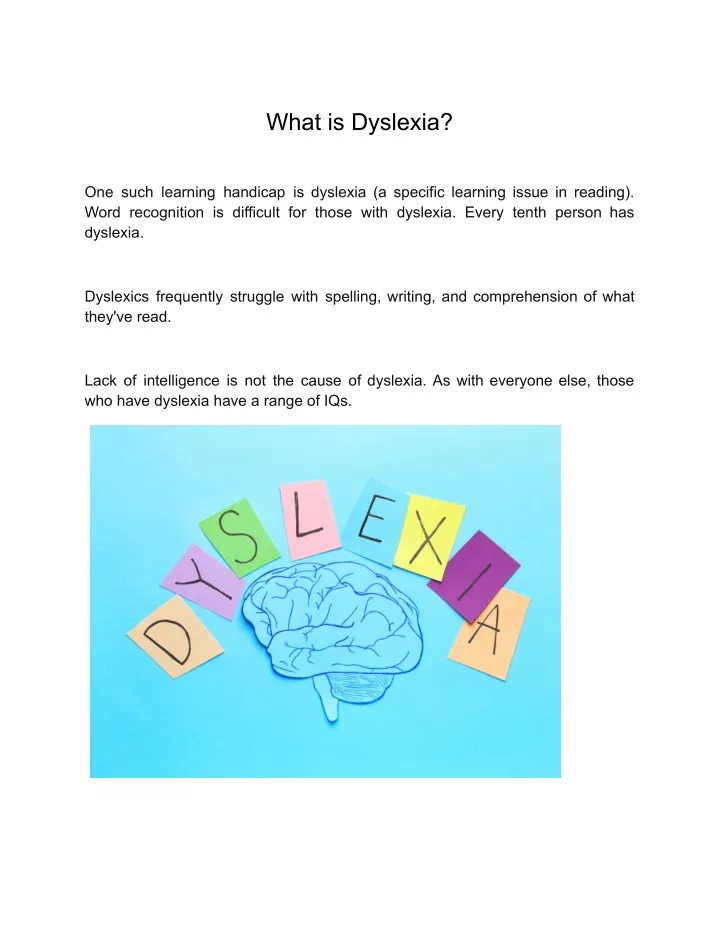 PPT - What Is Dyslexia_ PowerPoint Presentation, Free Download - ID ...