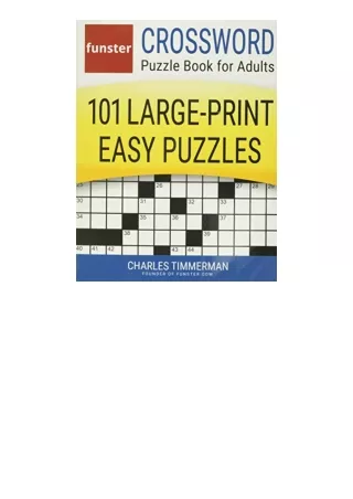 Download PDF Funster Crossword Puzzle Book for Adults 101 LargePrint Easy Puzzles for ipad