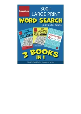 Ebook download Funster 300 Large Print Word Search Puzzles for Adults3 Books in 1 Giant value pack of word search for ad
