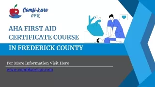 Aha heart-saver first aid in Frederick County