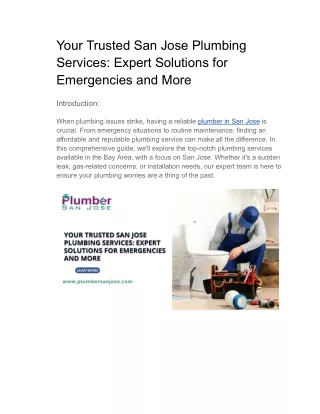 Your Trusted San Jose Plumbing Services_ Expert Solutions for Emergencies and More