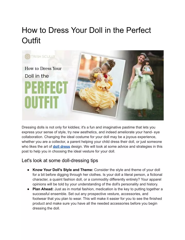 how to dress your doll in the perfect outfit