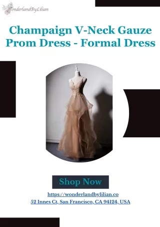 Grab a V-Neck Prom Dress at Just USD 395.00.