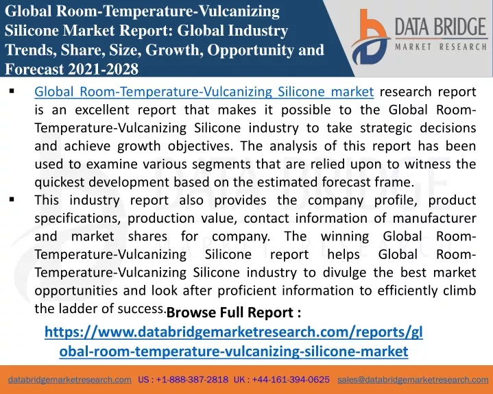 global room temperature vulcanizing silicone