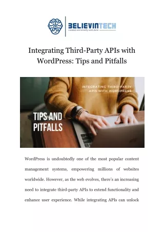 Integrating Third-Party APIs with WordPress Tips and Pitfalls