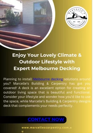 Enjoy Your Lovely Climate & Outdoor Lifestyle with Expert Melbourne Decking