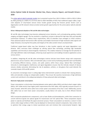 active optical cable extender market size share
