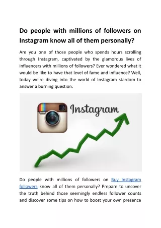Do people with millions of followers on Instagram know all of them personally