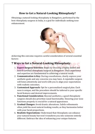 How to Get a Natural-Looking Rhinoplasty | Curls N Curves