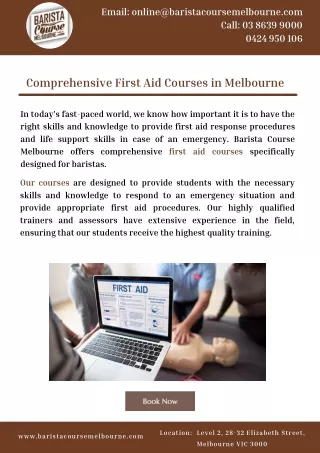 Comprehensive First Aid Courses in Melbourne