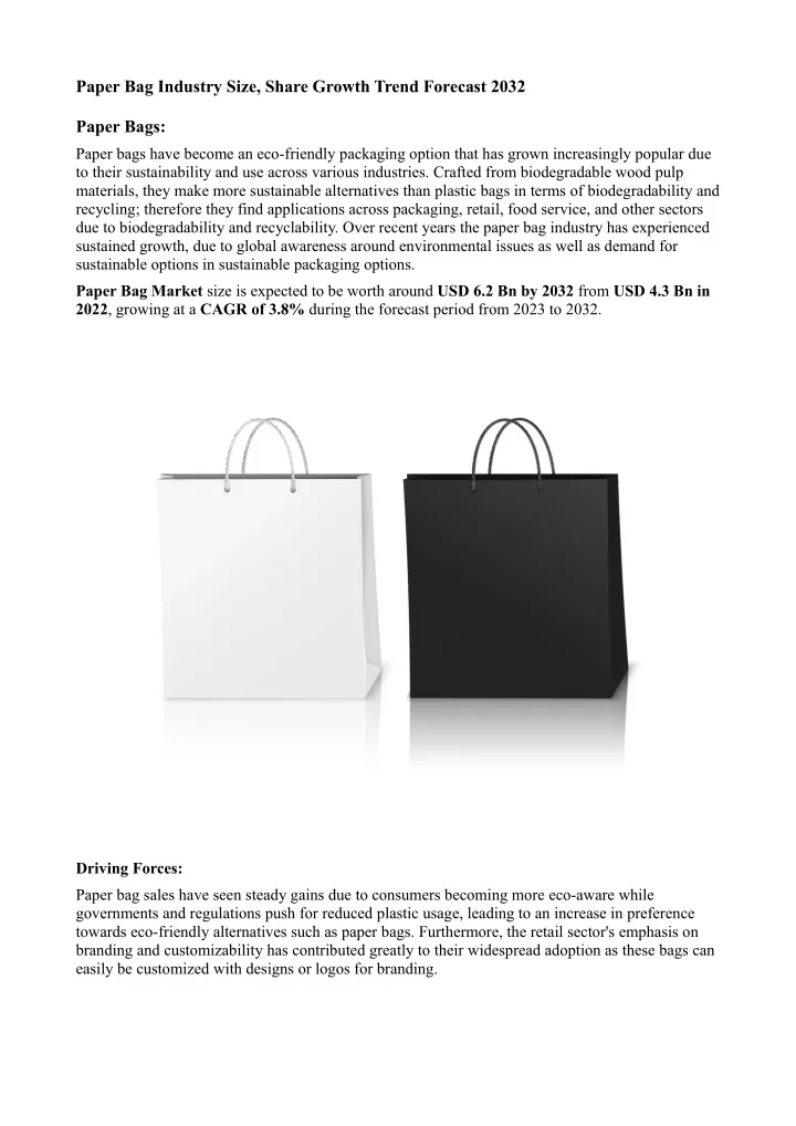 paper bag industry size share growth trend