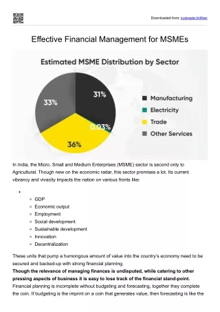 Effective Financial Management for MSMEs